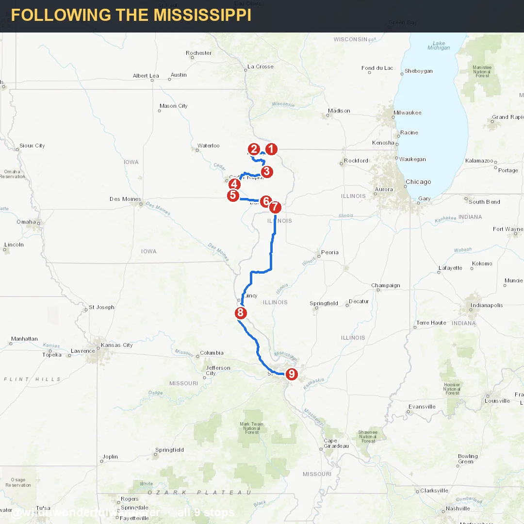 Map thumbnail for the Following the Mississippi route